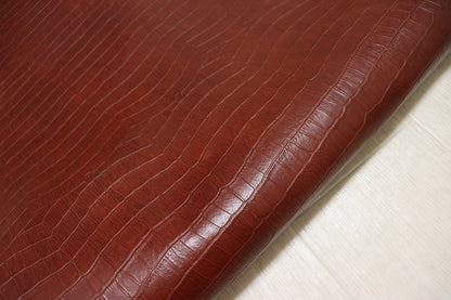 ds70円！[レッドブラウン]クラフトの定番 イタリアンレザー 牛革 ヌメ革 ショルダー クロコ型押し 145ds
