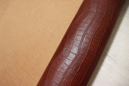 ds70円！[レッドブラウン]クラフトの定番 イタリアンレザー 牛革 ヌメ革 ショルダー クロコ型押し 145ds