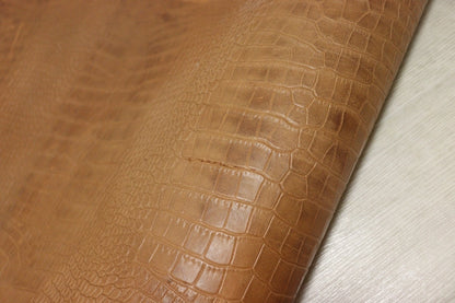 ds70円！[ブラウン]新入荷 イタリアンレザー 牛革 ヌメ革 ショルダー クロコ型押し 145ds