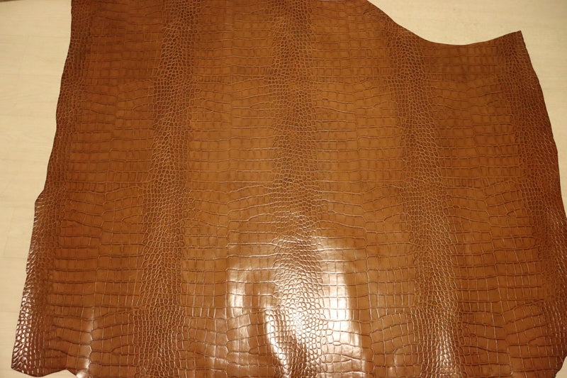 ds70円！[キャメル]新入荷 イタリアンレザー 牛革 ヌメ革 ショルダー クロコ型押し 上質 148ds