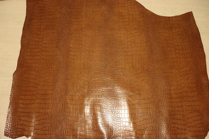 ds70円！[キャメル]新入荷 イタリアンレザー 牛革 ヌメ革 ショルダー クロコ型押し 上質 148ds