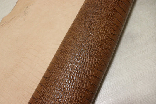 ds70円！[ブラウン]新入荷 イタリアンレザー 牛革 ヌメ革 ショルダー クロコ型押し 153ds