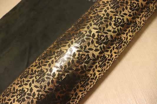 ds70円！[ゴールド]新入荷 イタリアンレザー 牛革 ヌメ革 ショルダー 花柄プリント 159ds