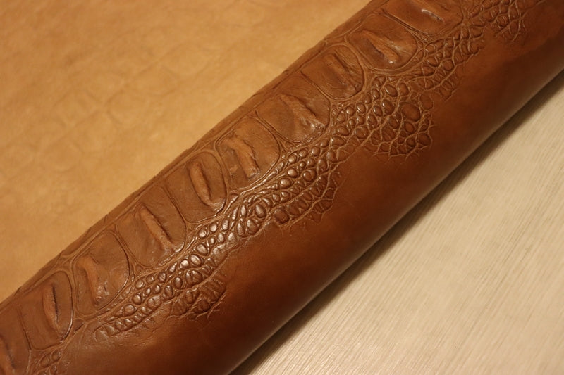 ds72円！[ブラウン]新入荷 イタリアンレザー 牛革 ヌメ革 ショルダー 背ワニ型押し 上質 104ds