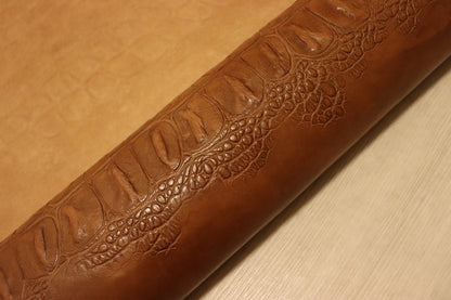 ds72円！[ブラウン]新入荷 イタリアンレザー 牛革 ヌメ革 ショルダー 背ワニ型押し 上質 104ds