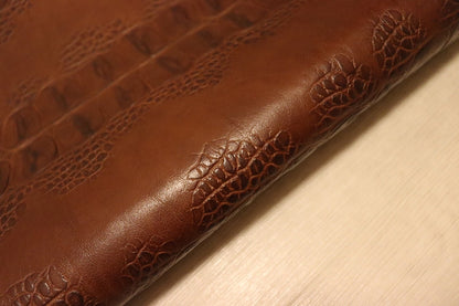 ds72円！[チョコブラン]新入荷 イタリアンレザー 牛革 ヌメ革 ショルダー 背ワニ型押し 上質 113ds