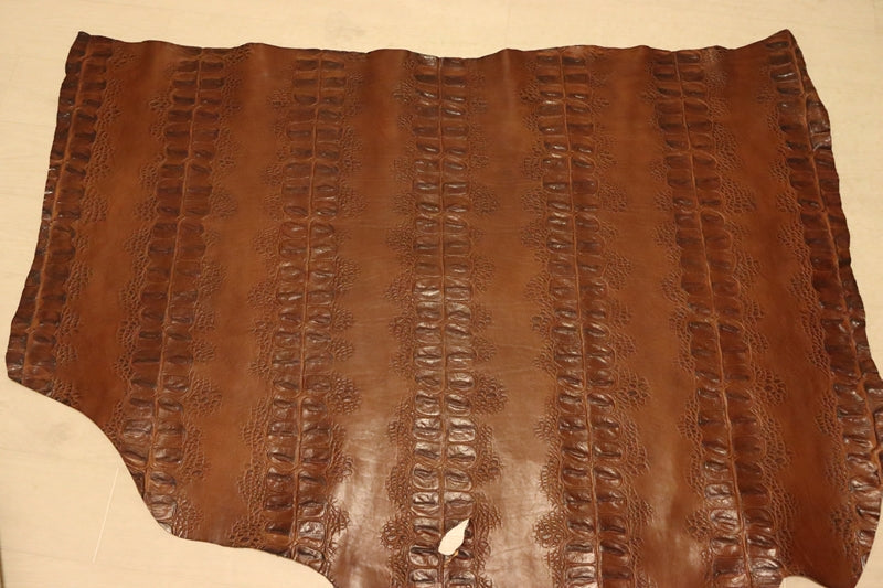 ds72円！[チョコブラン]新入荷 イタリアンレザー 牛革 ヌメ革 ショルダー 背ワニ型押し 上質 113ds