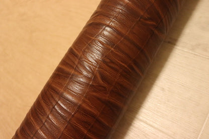ds72円！[チョコブラウン]新入荷 イタリアンレザー 牛革 ヌメ革 ショルダー 絞り加工 クロコ型押し 118ds