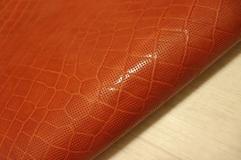 ds72円！[オレンジ]新入荷 イタリアンレザー 牛革 ヌメ革 ショルダー クロコ型押し 119ds