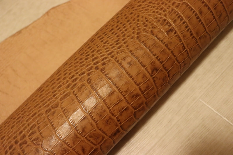 ds72円！[ナチュラルブラウン]新入荷 イタリアンレザー 牛革 ヌメ革 ショルダー クロコ型押し セミアニリン 134ds