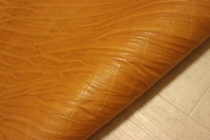 ds72円！[イエローキャメル]新入荷 イタリアンレザー 牛革 ヌメ革 ショルダー 絞り加工 クロコ型押し 137ds