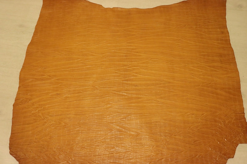 ds72円！[イエローキャメル]新入荷 イタリアンレザー 牛革 ヌメ革 ショルダー 絞り加工 クロコ型押し 137ds