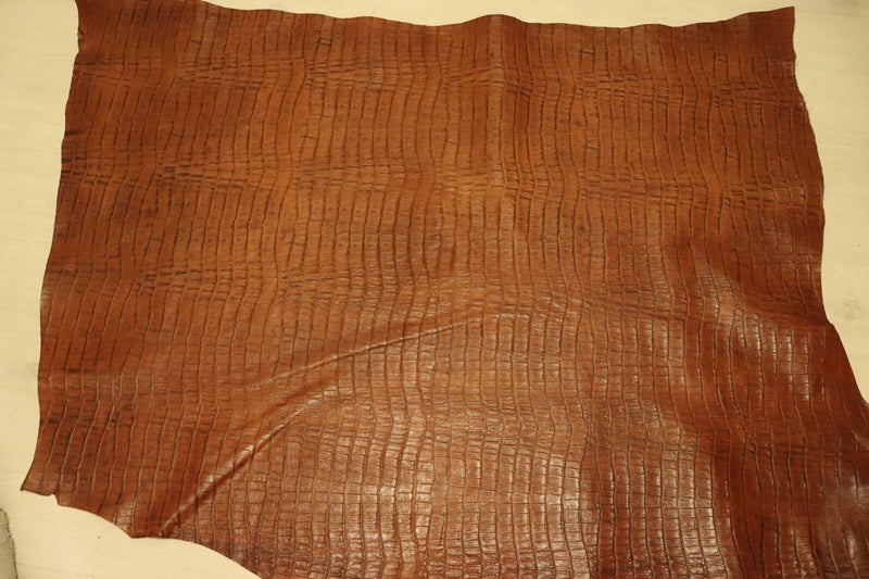 ds72円！[チョコブラウン]新入荷 イタリアンレザー 牛革 ヌメ革 ショルダー クロコ型押し 144ds