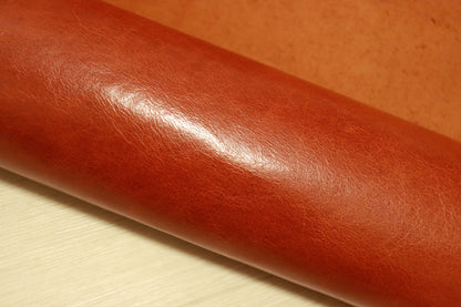 ds38円！新入荷！イタリアンレザー　レッドブラウン　スムース加工　オイルワックス　245ds