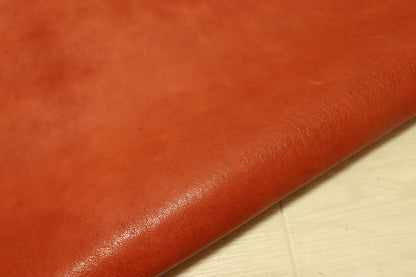 ds35円！新入荷！オレンジレッド　オイルナッパ　ヌメ革　80ds