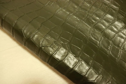 ds30円！新入荷！クロコ型押し　ダークグリーン　297ds