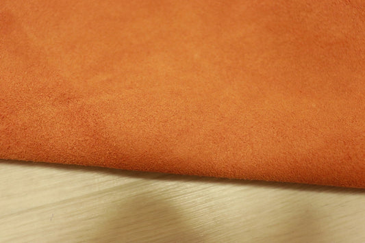 ds25円！[オレンジ]秋冬制作に！国産 牛革 ベロア  108ds