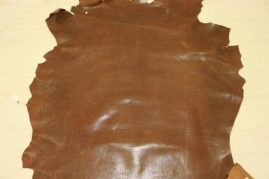 ds25円！[チョコブラウン]SALE!国産 豚革 ヌメ革 エンボス加工 128ds