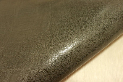 ds25円！[グレー]SALE！ 国産 豚革 ヌメ革 エレファント型押し 130ds
