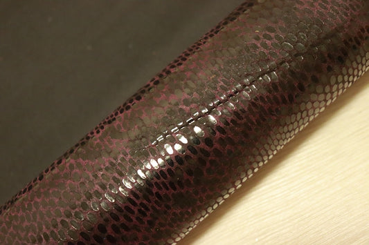 ds25円！[パープル]新入荷 国産 豚革 クロム革 スネークプリント 130ds
