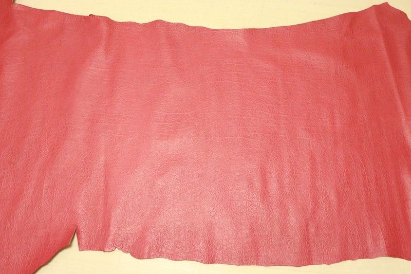 ds25円！[パープルピンク]SALE! 国産 馬革 姫路レザー クロム革 エレファント型押し 165ds