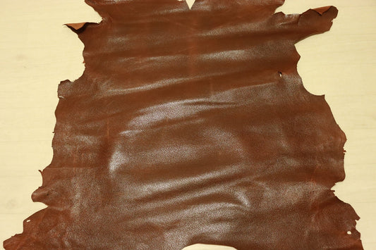 ds28円！[チョコブラウン]SALE!国産 豚革 ヌメ革 エンボス加工  120ds