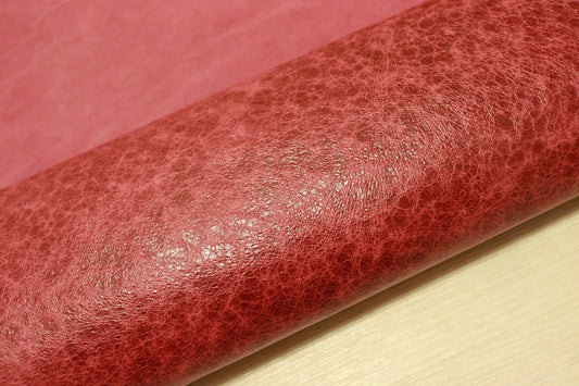 ds28円！[パープルピンク]SALE! 国産 豚革 クロム革 クラッキング加工 120ds