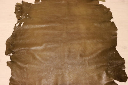 ds28円！[オリーブ]新入荷 国産 豚革 クロム革 カゼイン仕上げ 140ds