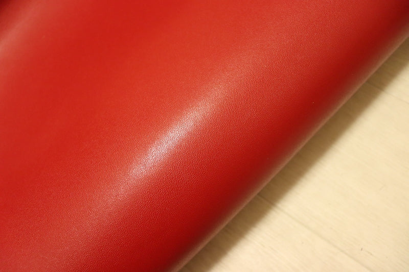 ds28円！[フェラーリレッド]新入荷 国産 牛革 ヌメ革 フィルム貼り 特殊加工 225ds