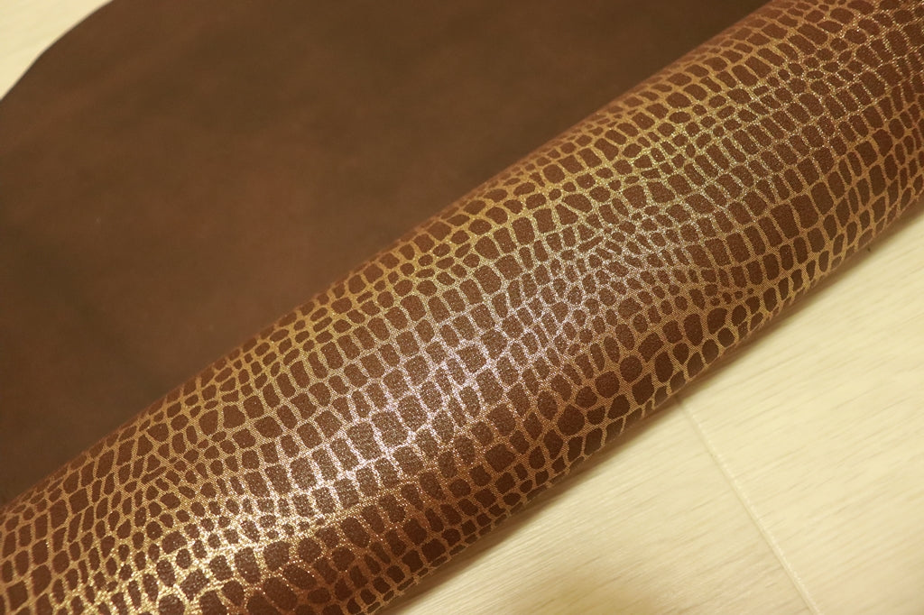 ds32円！[ブラウン]新入荷！国産 ヤギ革 プリント キリン柄 52ds