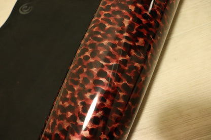 ds35円！[ワインレッド]新入荷 イタリアンレザー ヤギ革 クロム革 ヒョウ柄プリント エナメル 53ds