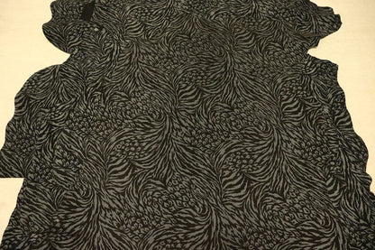 ds35円！[ブラック]新入荷 国産 ヤギ革 クロム革 ゼブラ柄プリント 55ds
