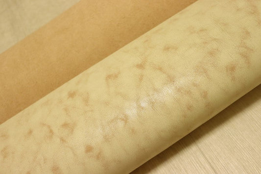 ds75円！[クリーム]ITALPEL イタリアンレザー 牛革 ヌメ革 ショルダー ムラ染 クラッキング加工 150ds